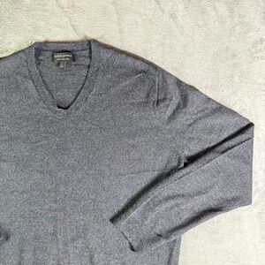 Banana Republic Men's V-Neck Merino Wool Sweater Dark Gray Size L